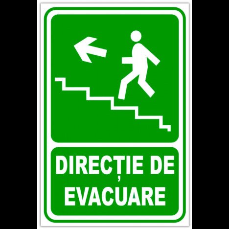 indicator pentru iesire de urgenta scari stanga in sus